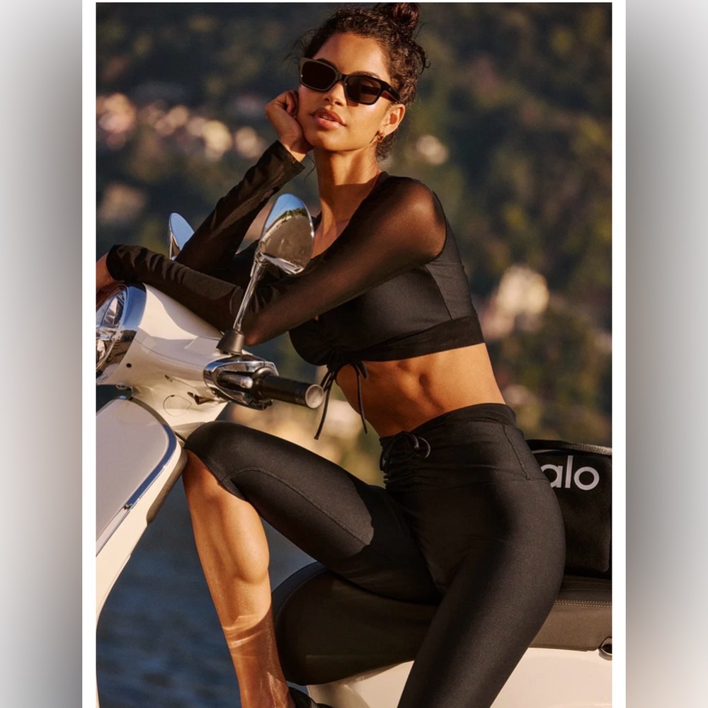 ALO Yoga Black Airlift Mesh High Waist Leggings